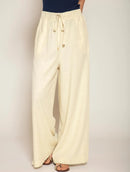 Calça pantalona com bolso faca e cordão ajustável Biamar