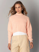 Blusa cropped com tecimento em tranças aBenção