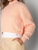 Blusa cropped com tecimento em tranças aBenção