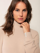 Blusa em fio pluma com gola média e mangas de cava raglan Biamar