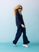 Casaco em algodão vazado com ponto margarida e mangas de cava posta Biamar