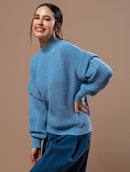 Blusa de gola média e mangas de cava quadrada com tranças Urbanity