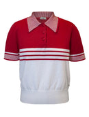 Blusa manga curta de gola polo com padronagem em listras Biamar