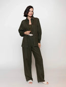 Camisa mullet em linho com botões e mangas de cava posta Biamar