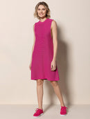 Vestido evasê em algodão com gola redonda e alças largas Urbanity