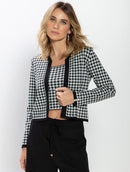 Casaco com padronagem em pied de coq e mangas de cava posta Urbanity