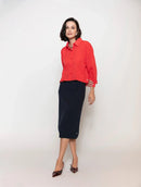 Camisa mullet em algodão com botões e mangas de cava posta Biamar