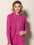 Colete em algodão com tecimento em tranças e botões Urbanity