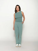 Calça em algodão com bolsos faca e elástico Biamar