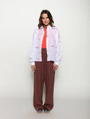 Camisa mullet em algodão com bordados, botões e mangas de cava quadrada Biamar