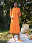 Vestido midi com botões e mangas bufantes Urbanity