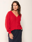 Casaco mullet com fechamento frontal em botões e mangas de cava posta Biamar