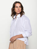 Camisa mullet em algodão com botões e mangas de cava posta Biamar