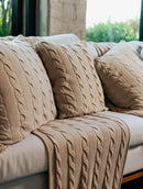 Capa de almofada em algodão com tecimento em tranças e zíper Biamar Home