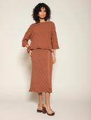 Blusa em algodão com trama detalhada e barra ondulada Biamar