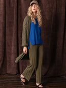 Calça reta canelada em algodão Biamar