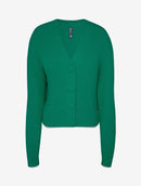 Casaco canelado em fio pluma com botões aBenção