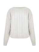 Blusa em algodão com tecimento em tranças, gola canoa e mangas de cava quadrada Biamar