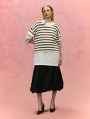 Saia balonê midi com elástico na cintura Biamar