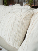 Capa de almofada em algodão com tecimento em tranças e botões Biamar Home