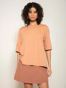 Blusa manga curta com drapeado lateral Biamar