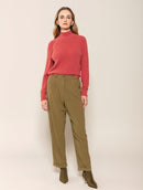 Blusa em fio pluma com gola média e mangas de cava raglan Biamar