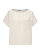 Blusa mullet de gola redonda com bolso e manga curta Biamar