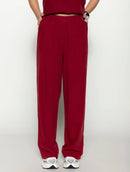 Calça reta com bolsos faca e elástico Biamar