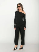 Calça com pregas e bolsos faca Biamar