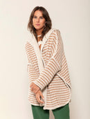 Casaco oversized reversível com capuz e sem fechamento frontal Biamar