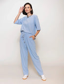 Calça reta com bolsos faca e cordão ajustável Biamar