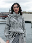 Blusa com gola alta e ampla, pontos vazados e mangas de cava quadrada Biamar