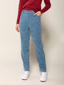 Calça reta em veludo com bolsos Biamar