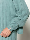 Blusa em algodão com tecimento em tranças, gola canoa e mangas de cava quadrada Biamar