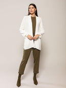 Casaco alongado em algodão com bolsos e mangas de cava quadrada Biamar