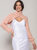 Bolero com tecimento em tranças e gola alta Urbanity