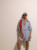 Camisa com padronagem em listras e fendas laterais Biamar