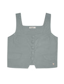 Regata com decote quadrado, recorte frontal e botões Biamar