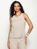 Regata de gola redonda com recorte e fendas Biamar