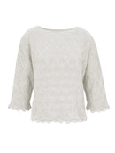 Blusa em algodão com trama detalhada e barra ondulada Biamar