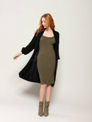 Casaco alongado em algodão com tecimento em tranças e mangas de cava quadrada Biamar