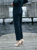 Calça reta em veludo com bolsos Biamar