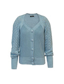 Casaco em algodão com botões e mangas em pontos vazados de cava raglan Urbanity