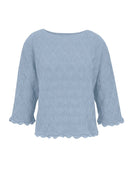 Blusa em algodão com trama detalhada e barra ondulada Biamar