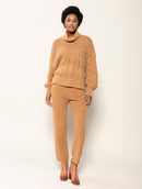 Calça reta canelada com bolsos faca Biamar