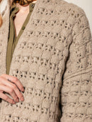 Casaco alongado em ponto bombom com punho e mangas de cava quadrada Biamar