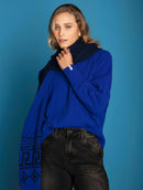 Blusa em fio pluma de gola redonda com mangas de cava raglan aBenção