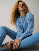 Casaco em algodão com pontos vazados e mangas de cava quadrada Biamar