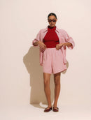 Camisa com padronagem em listras e fendas laterais Biamar