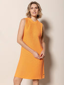 Vestido evasê em algodão com gola redonda e alças largas Urbanity